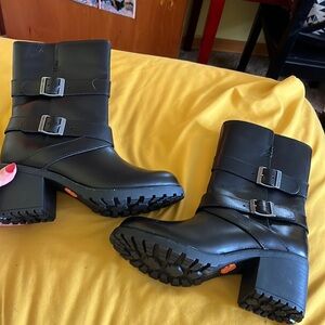 HARLEY DAVIDSON Women's Lalanne Triple Strap Riding Boots Size 6.5
